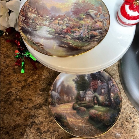 Thomas Kincade perpetual calendar with plates simpler times Christmas present pa - Picture 5 of 10